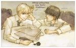 Rating: s Tags: Male, Fanart, Glasses, Black Hair, Short Hair, Blonde Hair, Two Males, Tie, Harry Potter, deviantART, Pens, Harry Potter (character), Draco Malfoy, Ink, Duo, Text, Smile, Hand In Hair, Looking At Another, English Text, Fanart From DeviantART, Doris