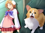 Rating: s Tags: Female, Short Hair, Skirt, Animal, Blonde Hair, Crying, Soul Link, Headband, Dog, Inatsuki Nanami, School Uniform