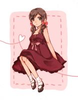 Rating: s Tags: Female, Twin Tails, Long Hair, Brown Hair, Bows (Fashion), Socks, Heart, Axis Powers: Hetalia, Seychelles, Personification, Hair Bow, Pixiv, Solo, White Socks, Heart Line, Machi (pixiv151785), Dashed Line