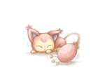 Rating: s Tags: Shadow, Pink, Sleeping, Cat, Eyes Closed, Pokémon, White Background, Paws, Solo, Adorably Cute, Skitty, :3, Simple Background, Shaking, Cutie, 900x600