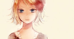 Rating: s Tags: Female, Flower, Blue Eyes, Short Hair, Vocaloid, Blonde Hair, Kagamine Rin, Hair Flower, Pixiv, Alternate Outfit, Solo, Simple Background, Urida