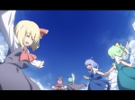 Rating: s Tags: Female, Wings, Blue Hair, Green Hair, Pink Hair, Blonde Hair, Touhou, Cirno, Rumia, Wriggle Nightbug, Daiyousei, Mystia Lorelei, Antenna, ZUN, Team 9