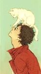 Rating: s Tags: Male, Fanart, Gin Tama, Glasses, Brown Hair, Sunglasses, Short Hair, Animal, White Hair, Cat, Pixiv, Sakata Gintoki, Sakamoto Tatsuma, Looking Up, Fanart From Pixiv, Animalization, Gin (Gin Tama), Pixiv Id 1195817