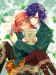 Rating: s Tags: Female, Couple, Male, Fanart, Flower, Rose, Music, Uniform, Blush, Hug, Sitting, White Rose, Pixiv, White Flower, School Uniform, Music Note, Nanami Haruka, Hand On Head, Uta No☆prince-sama♪, Ichinose Tokiya, Fanart From Pixiv, Pixiv Id 2776658