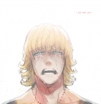 Rating: s Tags: Male, Glasses, Short Hair, Blonde Hair, Crying, White Background, Solo, Text, Simple Background, Looking At Camera, Tiger & Bunny, Barnaby Brooks Jr., English Text, Pixiv Id 88421