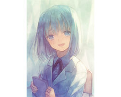Rating: s Tags: Female, Blue Hair, Blue Eyes, Uniform, Gender Bending, Open Mouth, Pixiv, Solo, School Uniform, Medium Hair, Namiri, Looking At Camera, Kuroko no Basket, Kuroko Tetsuya