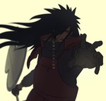 Rating: s Tags: Male, Fanart, Long Hair, Black Hair, NARUTO, Hold Out Hand, Pixiv, Peek-a-Boo Bang, Solo, Uchiha Madara, Text, Yellow Background, Simple Background, PNG Conversion, Fanart From Pixiv, Looking At Camera, One Eye Showing, Asymmetrical Bangs, Pixiv Id 12472887