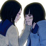 Rating: s Tags: Female, Couple, Fanart, Gloves, Blush, Crying, Two Girls, Yuri, Pixiv, Fingerless Gloves, Duo, Hand On Head, Hand On Cheek, Fanart From Pixiv, 1:1 Ratio, Majisuka Gakuen, Nezumi (Majisuka Gakuen), Center (Majisuka Gakuen), Pixiv Id 1377518