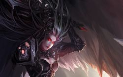 Rating: s Tags: Female, Wings, Long Hair, Black Hair, Red Eyes, Sword, Weapons, Warrior, Warcraft, Solo, Chenbo
