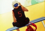 Rating: s Tags: Male, Fanart, Short Hair, Uniform, Sitting, Back, Dark Skin, Towel, Zodiac, Pixiv, Solo, Cancer, Sport Uniform, Fanart From Pixiv, Kuroko No Basket, Aomine Daiki, Towel On Head, Basketball Uniform, Pixiv Id 3049167