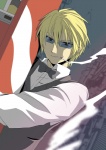 Rating: s Tags: Male, Glasses, Sunglasses, Short Hair, Blonde Hair, Cigarette, Smoking, Durarara!!, Solo, Heiwajima Shizuo, Vending Machine