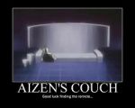 Rating: s Tags: Male, Brown Hair, Bleach, Tite Kubo, Couch, Sousuke Aizen, Text, Demotivational Poster, Low Quality