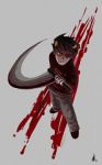 Rating: s Tags: Male, Black Hair, Red Eyes, Short Hair, Horns, Weapons, Solo, Sickle, Homestuck, Karkat Vantas