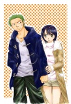 Rating: s Tags: Female, Couple, Male, Glasses, Short Hair, Green Hair, ONE PIECE, Roronoa Zoro, Marine (One Piece), Tashigi, Pixiv Id 854754