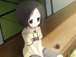 Rating: s Tags: Female, CG Art, Black Hair, Drinks, Short Hair, Blush, Child, Sitting, Black Eyes, Little Girl, Solo, Siro (Pixiv 432150), Casual Clothes, Loli, Summer Melody