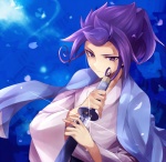Rating: s Tags: Male, Fanart, Purple Eyes, Short Hair, Purple Hair, Sword, Katana, Weapons, Petal, Blue Background, Haori, Pixiv, Traditional Clothes, Spiky Hair, Alternate Color, Inazuma Eleven, Solo, Alternate Hairstyle, Japanese Clothes, Level-5, Smile, Tsurugi Kyosuke, Yutsuyutsu, Fanart From Pixiv, Inazuma Eleven Go