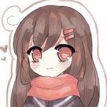 Rating: s Tags: Female, Long Hair, Brown Hair, Red Eyes, Pixiv, Hair Clip, Scarf, Solo, Smile, Unnaturally White Skin, Kagerou Project, Tateyama Ayano, Pixiv Id 9926443
