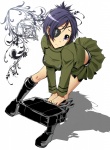 Rating: s Tags: Female, Blue Hair, Shadow, Purple Eyes, Boots, Short Hair, Skirt, Katekyo Hitman Reborn!, Bag, Chrome Dokuro, Solo